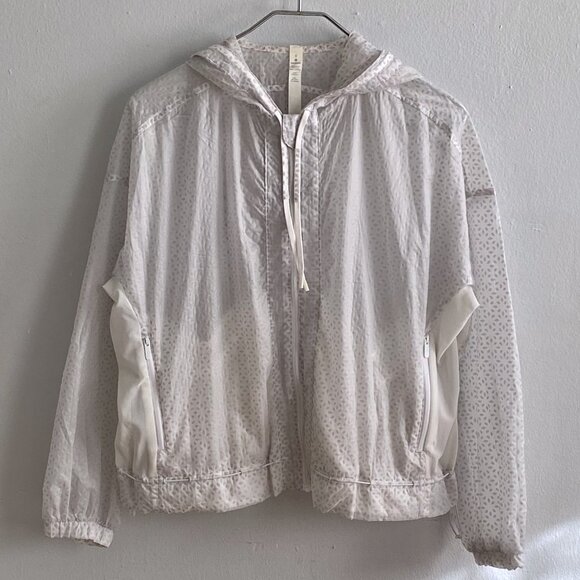 Lululemon Find Your Flock sheer running windbreaker jacket in White W4ANRS sz 6 - Picture 1 of 15